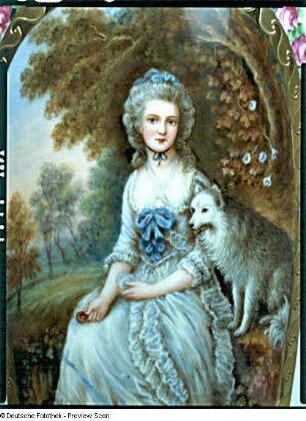 Vase mit Damenporträt nach Thomas Gainsboroughs "Mrs. Robinson als Perdita"