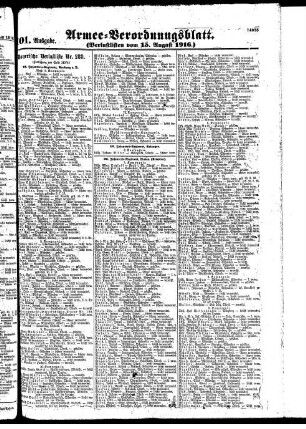 1101.Ausgabe. Dienstag, 15. August 1916