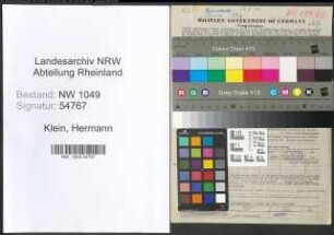 Entnazifizierung Hermann Klein , geb. 01.08.1905 (Verwaltungsangestellter)