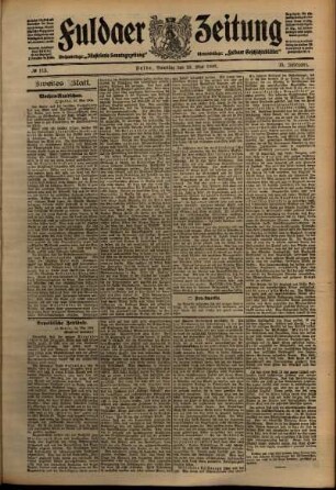 Zweite Ausgabe vom Samstag, den 16. Mai 1908.