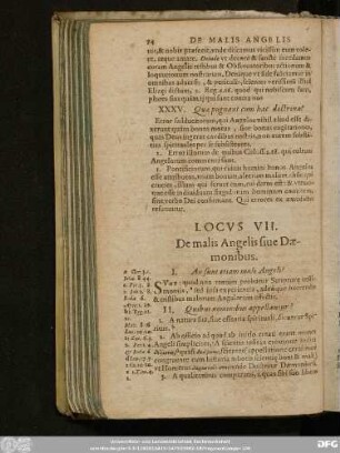 Locus VII. De malis Angelis sive Daemonibus.