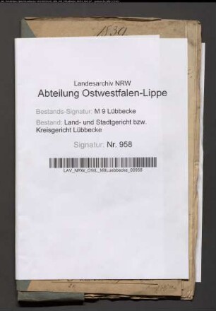 Erblasser: Niedermeier, Ernst Henrich Gottlieb; Erblasser: Niedermeier, Anne Marie Louise, geb. Storkmeyer: