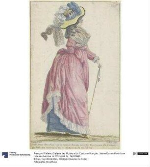 Gallerie des Modes et du Costume Français: Jeune Dame vêtue d'une robe en chemise. iii.335