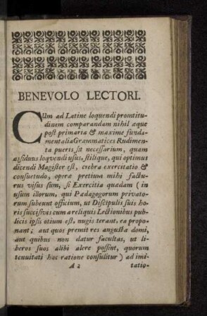 Benevolo Lectori.