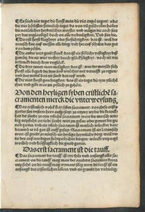 Von den heyligen syben cristlichen sacramenten merck die unterweysung.