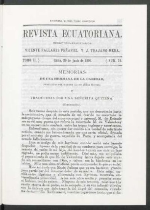 Tomo 2. - Quito, 30 de junio de 1890. - Núm. 18