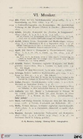 VI. Musiker (Nr. 1073 - 1311)