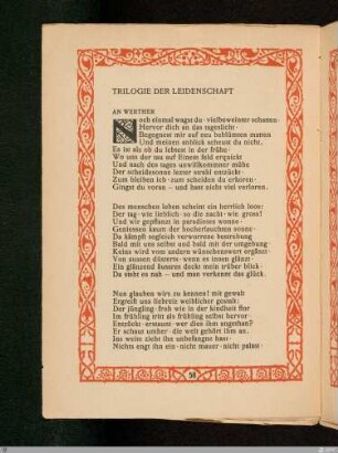 Trilogie der Leidenschaft: An Werther