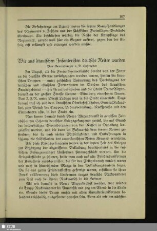 Wie aus litauischen Infanteristen deutsche Reiter wurden