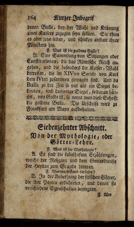 Siebenzehnter Abschnitt. Von der Mythologie, oder Götter-Lehre