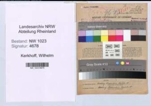 Entnazifizierung Wilhelm Kerkhoff , geb. 06.09.1898 (Kaufmann)