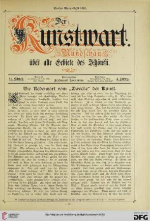 Die Redensart vom "Zwecke" der Kunst