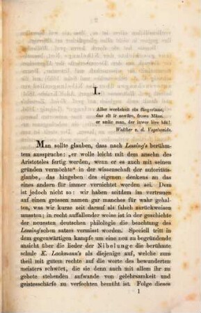 Widersprüche in Lachmann's Kritik der Nibelunge