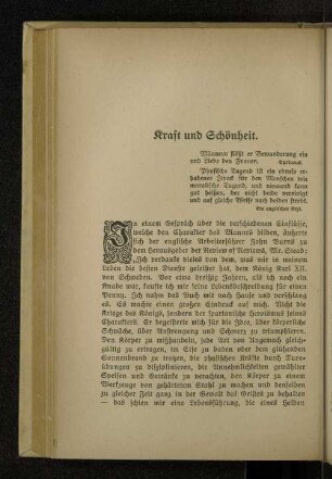 Kraft und Schönheit.