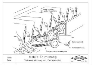 Mobile Entmistung. Vielzweckfahrzeug mit Elektroantrieb