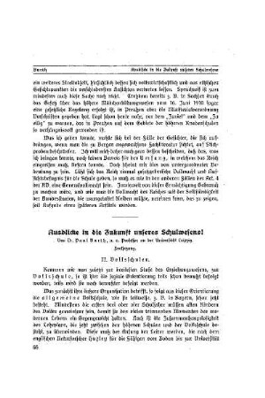 Ausblicke in die Zukunft unseres Schulwesens!