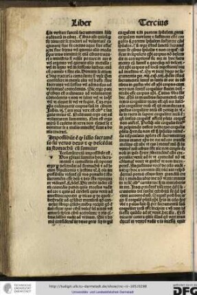 Vicesiumtertium impossibile est, vos Christiani sumitis hoc sacramentum et comeditis eum, oportet ergo quod descendat ad stomachum...