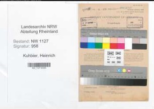 Entnazifizierung Heinrich Kuhbier , geb. 29.01.1880 (Amtsoberinspektor)