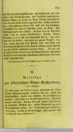 Beiträge zur Oberlausitzer Natur-Beschreibung : (Der Beschluß)