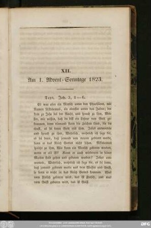 XII. Am 1. Advent-Sonntage 1823.