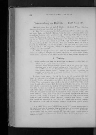 Versammlung zu Rostock. - 1439 Sept. 29.
