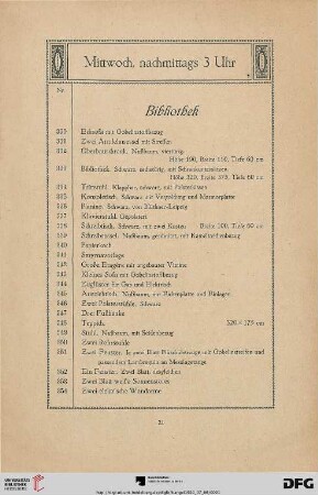 Mittwoch, nachmittags 3 Uhr (Nr. 330-486)