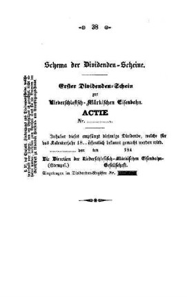 Schema der Dividenden-Scheine
