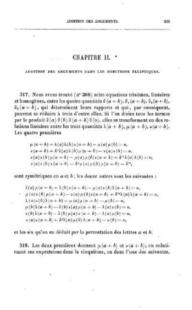 CHAPITRE II. - Addition des arguments dans les fonctions elliptiques.