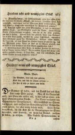 Hundert neun und neunzigstes Stück