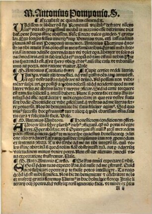 Breviores epistole Marci Antonii Sabellici viri nostra tempestate literatissimi : ex cuius elegantissimo epistolarum opere ; pro rudibus latini sermonis adulescentibus, heque videntur succinctiores extracte et suis argumentis illustrate sunt