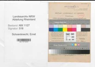 Entnazifizierung Ernst Schoenknecht , geb. 03.11.1890 (Ingenieur)