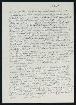 Brief von Raoul Hausmann an Elfriede Hausmann. Prag