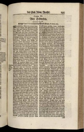 Caput III. Von Schweden.