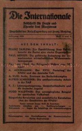 Sozialistische Zeitschrift begründet von Rosa Luxemburg und Franz Mehring, Jg. 1939