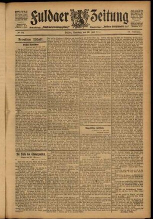Zweite Ausgabe vom Samstag, den 20. Juli 1907.