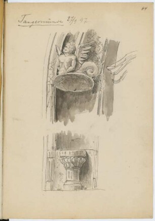 St. Stephanskirche, Tangermünde: Details (aus: Skizzen- und Fotoalbum 11)