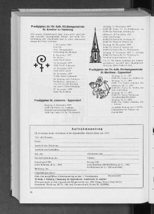 Predigtplan der Ev-luth. Kirchengemeinde St. Anschar zu Hamburg