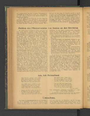 Petition des Pflanzenvereins von Samoa an den Reichstag.
