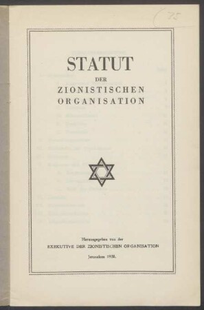 Statut der Zionistischen Organisation
