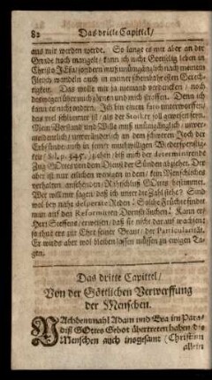 Das dritte Capittel/ Von der Göttlichen Verwerffung der Menschen.