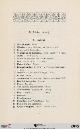Diverse (Nr. 1-31)