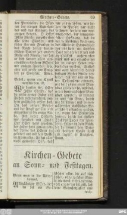 Kirchen-Gebete an Sonn- und Festtagen.