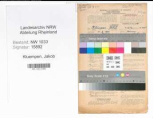 Entnazifizierung Jakob Kluempen , geb. 11.03.1888 (Arbeiter)