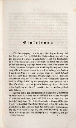 Das preußische Strafrecht. 1, Geschichte des brandenburgisch-preußischen Strafrechts