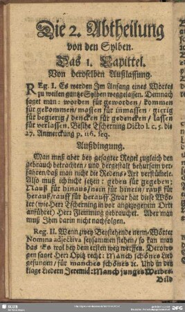 Die 2. Abtheilung von den Sylben