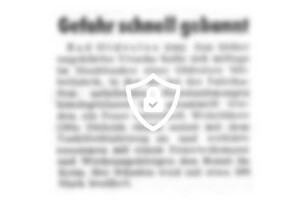 Gefahr schnell gebannt