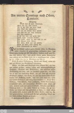Am vierten Sonntage nach Ostern, Cantate.