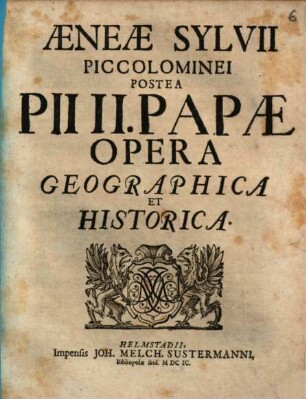 Opera geographica et historica