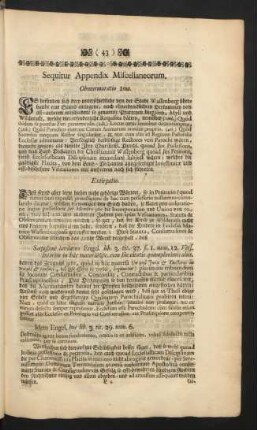 Sequitur Appendix Miscellaneorum.