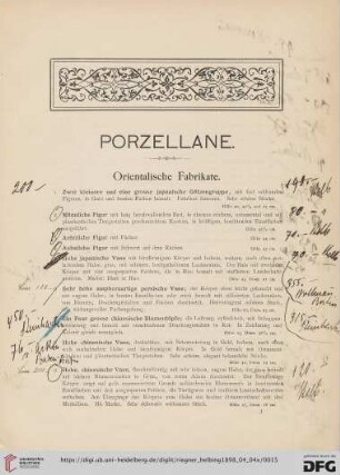 Porzellane (Nr. 1-209)